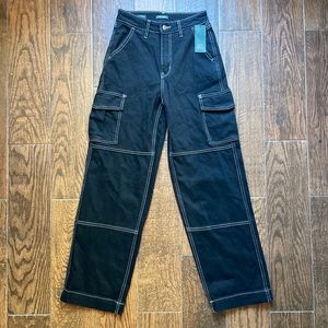 NWT Black Cargo Pants - Super High rise Baggy Jean
